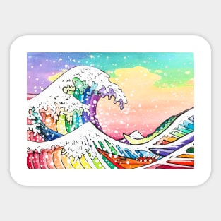 The Colorful Great Wave Sticker